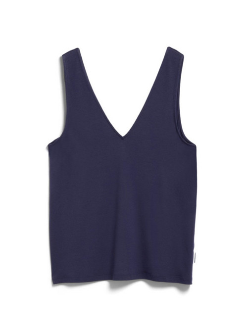 Vneck top tinted navy M