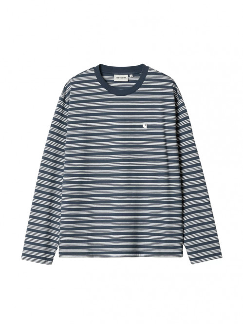 W ls sydney t-shirt stripe dusky blue S