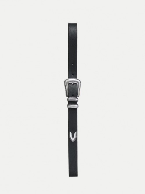 Western silver belt black 95