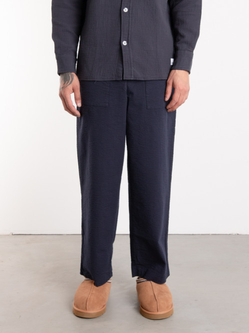 Roger seersucker pant blue L