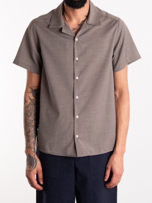Camicia bowling mc shirt tortora XL