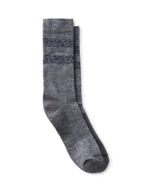 Wool blend striped socks gray navy 