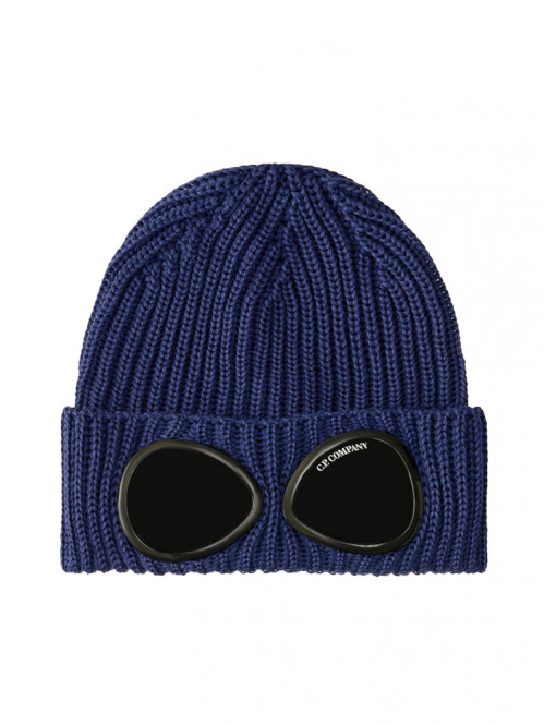Merino wool goggle beanie estate blue 