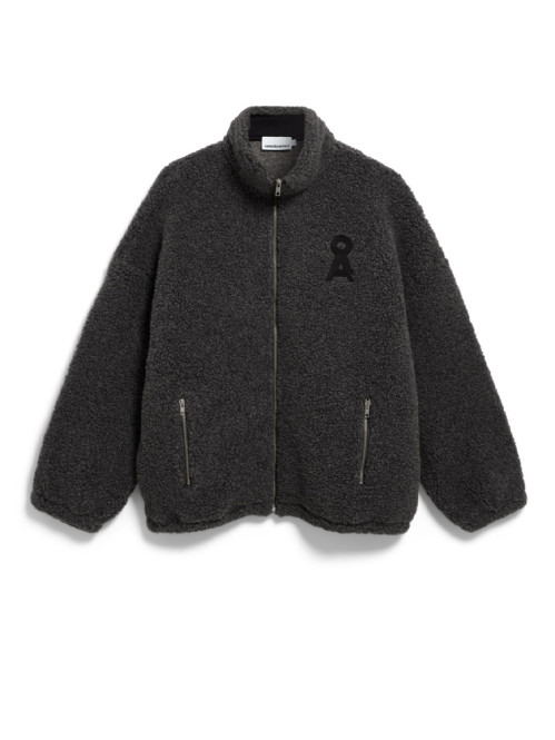Wool blend fleece jacket steel mel 