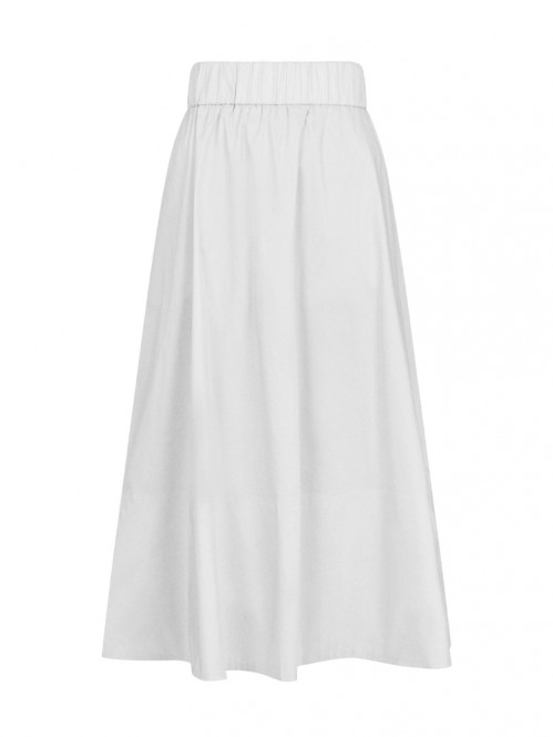 Yara long poplin skirt white L
