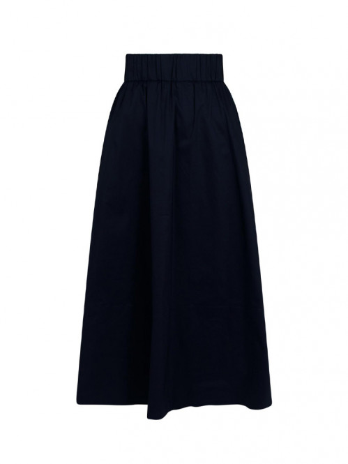 Yara long poplin skirt black 