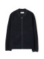 Zip bomber wool fleece jacket navy 