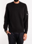 Cotton fleece crew neck black 