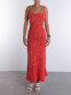 Light jacquard slip dress high risk red 