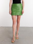 Leather mini skirt forest green 