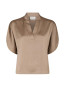 Anelle heavy sateen blouse dark taupe 