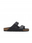 Arizona rivet logo sandals black woven 