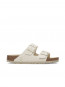 Arizona rivet logo sandals ecru woven 