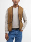 Barbour warm pile waistcoat zip brown 
