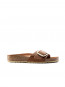 Madrid big buckle sandals cognac 