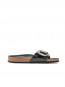 Madrid big buckle sandals black patent 