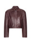 Boxy square leather jacket deep mahagony 