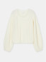W knit crew neck pullover whipped S
