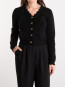 Cotton cashmere crochet cardigan black 