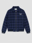 Check flannel jacket with slogan navy 
