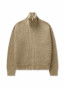 Comb zip up sweater dk beige 