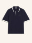 Cotton knitted comfort polo shirt navy 