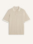Cotton knitted comfort polo shirt r almond 