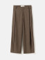 Cropped melange wide-pleat pants brown mel 