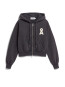 Cropped zipper sweatjacke dark steel 
