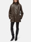 Edie sans leather parka deep brown 