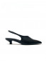 Eros slingback mules black leather 