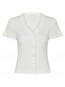 Esla frill knit tee off white 