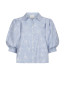 Etta flower stripe shirt light blue 