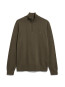 Faabes zip knit sweater dk earth 