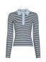 Fannya ls stripe knit polo lt blue stripe 