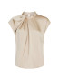 Fleur drapy satin blouse dark sand 