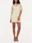 Flower beads boxy dress egret 