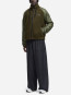 Frosted badge fleece nylon jacket green 