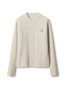 Fox head ribbed cardigan lt grey 