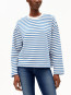 Frankaa maarlen stripe sweatshirt unddyed dk morning 