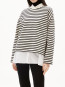 Frankaa stripe sweatshirt undyed black 