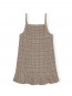 Check wool mix mini dress tiger eye 