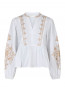 Ginia emb blouse off wht 