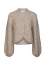 Gio fluffy knit cardigan beige mel 