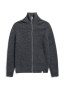 Hagen wool cotton rib cardigan dk grey 