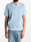 Hansie ss zip polo cerulean 
