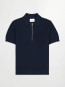 Hansie ss zip polo navy mel 