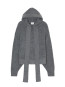 Hoodie with bow tie dk grey mel 
