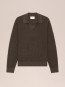 Hope rib knit polo brown mel 