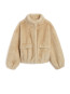 Iris shaved mink bomber latte multi 